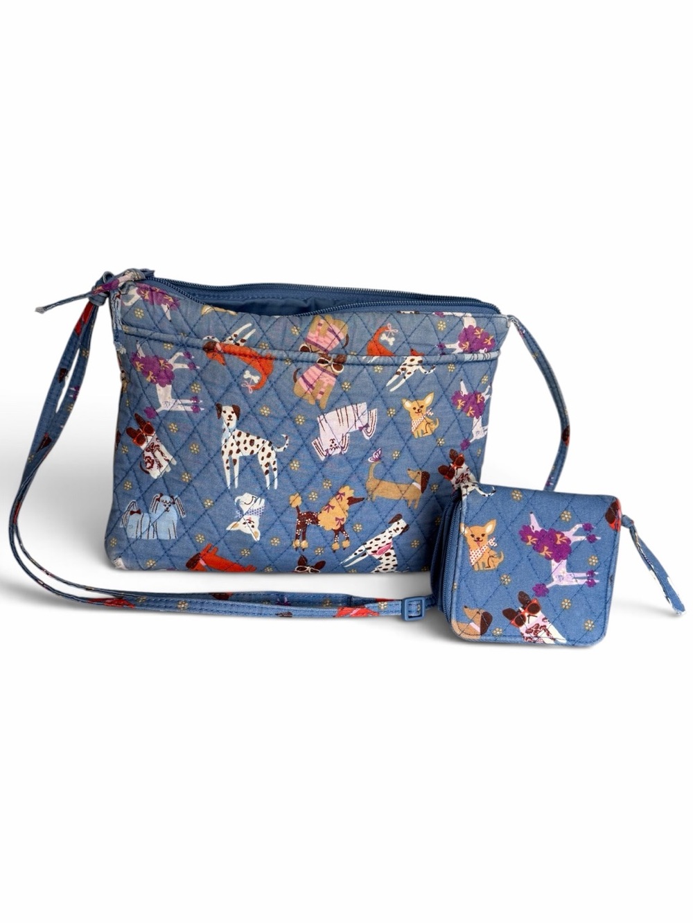 Vera Bradley Crossbody Bag and Matching Wallet - Dog Park Print